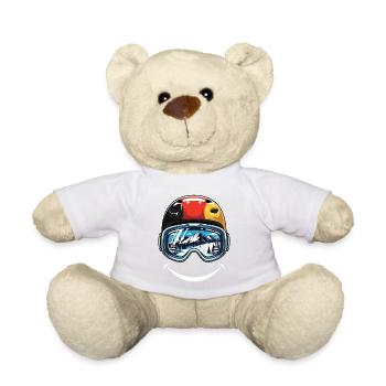 Ski Helmet Germany Flag - Teddy Bear - white - Front