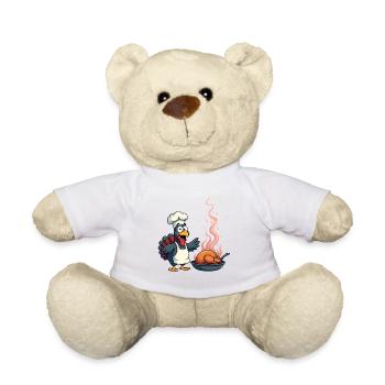 Thanksgiving Turkey Cook - Teddy Bear - white - Front