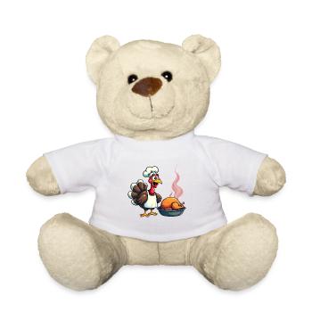 Cuisinier de dinde de Thanksgiving - Nounours - blanc - Devant