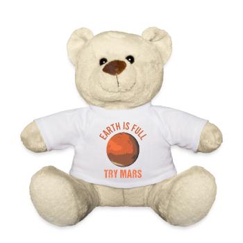 Mars Planet Space Vintage Rocket - Teddy Bear - white - Front