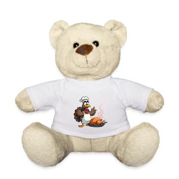 Thanksgiving Turkey Cook - Teddy Bear - white - Front