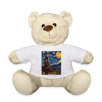 Samurai Japan Van Gogh Style Starry Night - Teddy - Weiß - Vorne