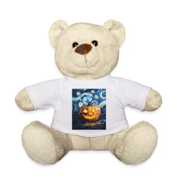 Kürbis Halloween Van Gogh Style Starry Night - Teddy - Weiß - Vorne