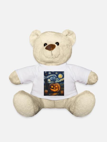 Kürbis Halloween Van Gogh Style Starry Night - Teddy - Weiß