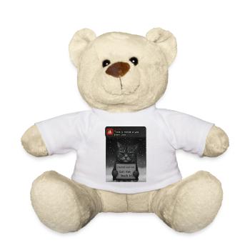 Cat has a message for you - Funnier - Teddy Bear - white - Front