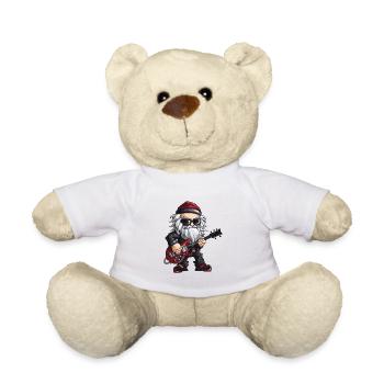 Santa Claus Guitar Santa - Teddy Bear - white - Front