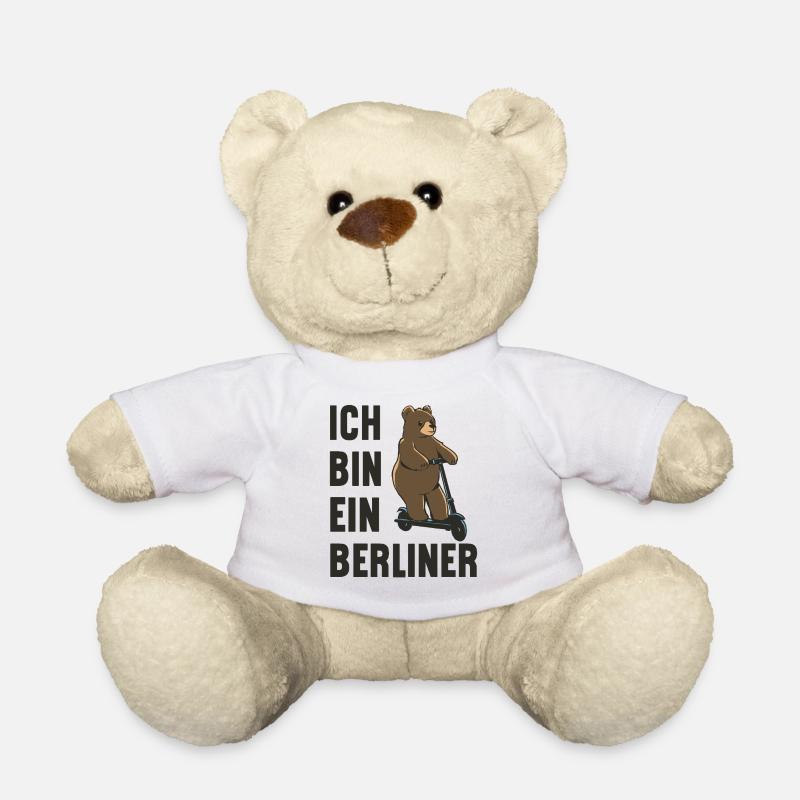 Ein Berliner-Bär auf Roller! Ich bin ein Berliner - Teddy - Weiß