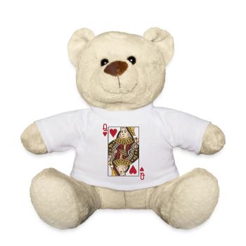 Queen Queen Poker Double Head Card Rome - Teddy Bear - white - Front