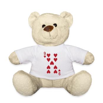 Nine Hearts Card - Teddy Bear - white - Front