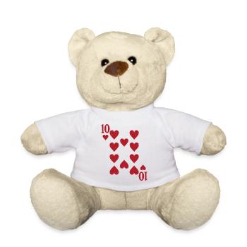 Ten Hearts Double Head Card Rome - Teddy Bear - white - Front