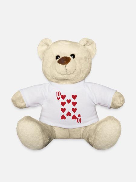 Zehn Herz Doppelkopf Karte Rome - Teddy - Weiß
