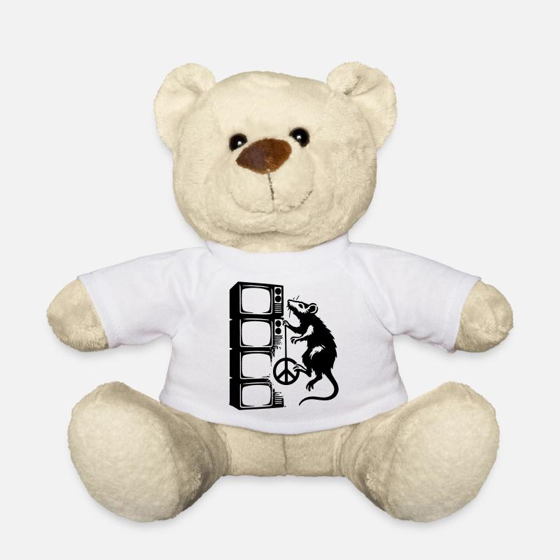 Ratte mit Bildschirm - Teddy - Weiß