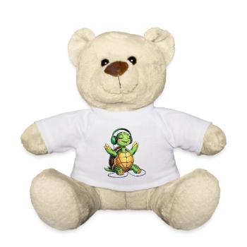 Music turtle with headphones - Teddy Bear - white - Front
