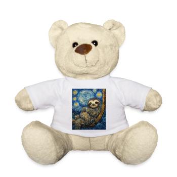 Faultier Van Gogh Style Starry Night - Teddy - Weiß - Vorne