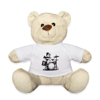 Weihnachts-Trommler-Kunst - Teddy - Weiß - Vorne