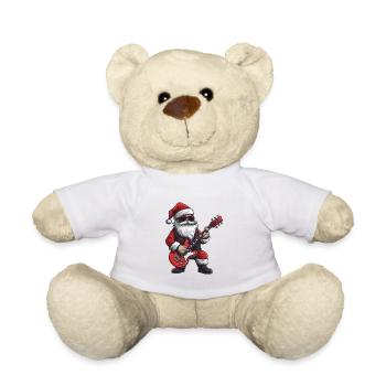 Santa Claus Guitar Santa - Teddy Bear - white - Front