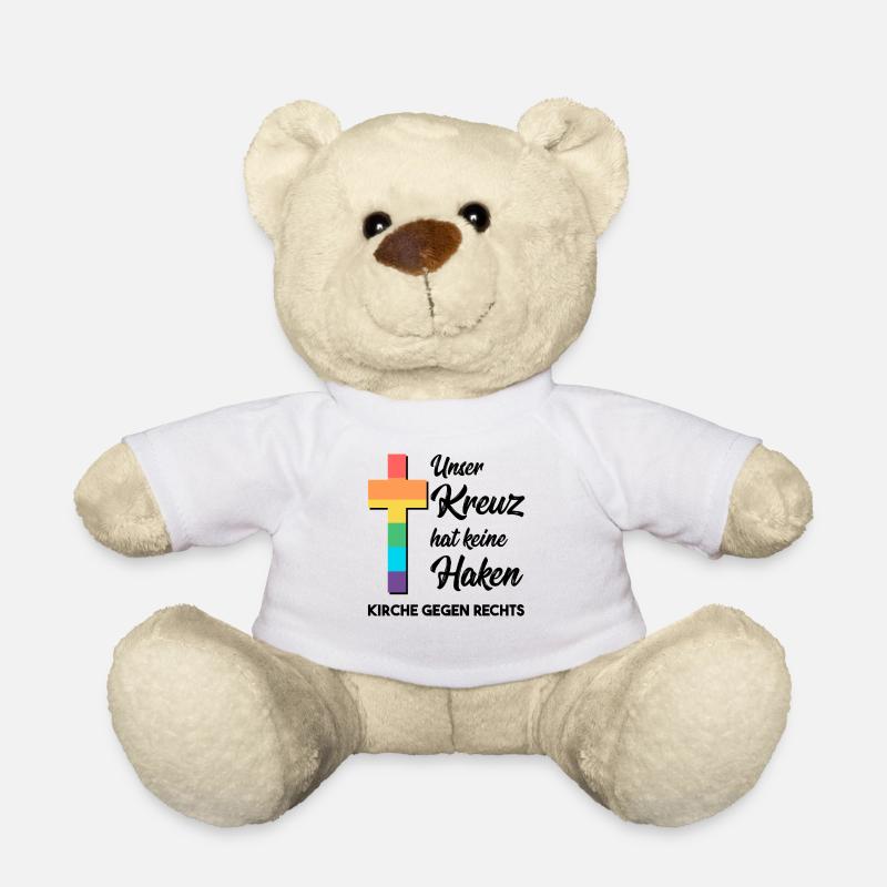 Our Cross Has No Hooks - Church Against the Right - Teddy Bear - white