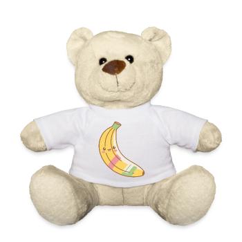 Kawaii Banane Pastell Lächeln - Teddy - Weiß - Vorne