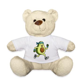 Cute Avocado Cartoon Athlete Marathon Jogger - Teddy Bear - white - Front