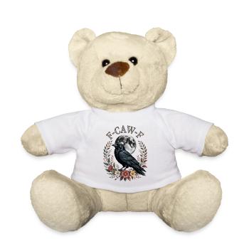 Black Crow, F-CAW-F Funny Black Bird - Teddy Bear - white - Front