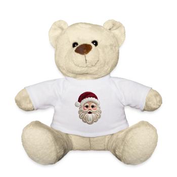 Motif de broderie du Père Noël - Nounours - blanc - Devant