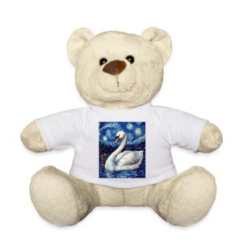 Schwan Vogel Van Gogh Style - Teddy - Weiß - Vorne