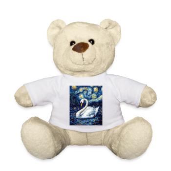 Schwan Vogel Van Gogh Style - Teddy - Weiß - Vorne