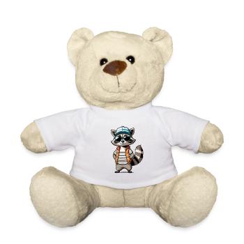 Raccoon Streetwear Outfit - Teddy Bear - white - Front