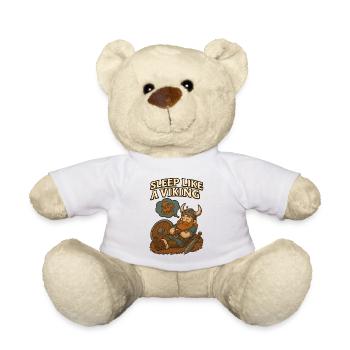 Sleep Like A Viking Wikinger Schlaf Drachen Traum - Teddy - Weiß - Vorne