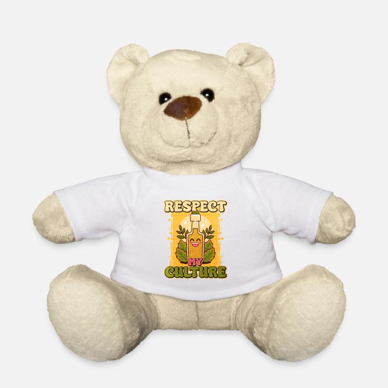 Respekt vor Kultur Flaschen-Illustration - Teddy - Weiß