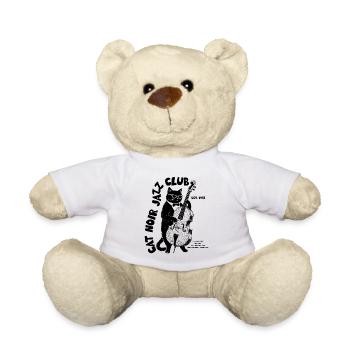 Cat Noir Jazz Club Double Bass Cat - Teddy Bear - white - Front