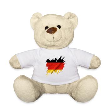 Deutsche Flagge, gerissener Stil - Teddy - Weiß - Vorne