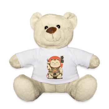 Lucky Cat Ramen Japon Streetwear Design - Nounours - blanc - Devant