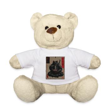 Samurai Cat Ramen Japan Streetwear Design - Teddy Bear - white - Front