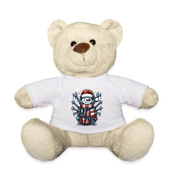 MEchanic Christmas Sports Santa Claus - Teddy Bear - white - Front