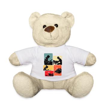 Writer Author Writer Writing Gift - Teddy Bear - white - Front