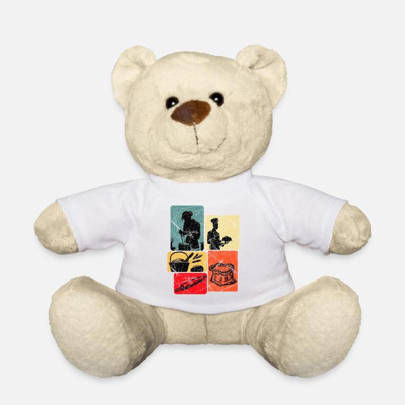 Bäcker Bäckerei Lustiger Spruch Brot Geschenk - Teddy - Weiß