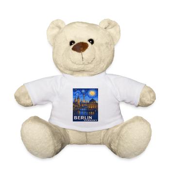 Berlin Nachthimmel Stadtmotiv - Teddy - Weiß - Vorne