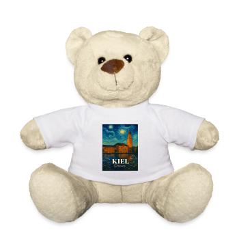 Kiel Nachtansicht Poster Kiel Germany - Teddy - Weiß - Vorne
