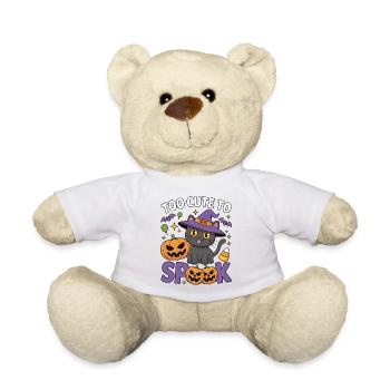 Too Cute to Spook - Cute Witch Cat - Teddy Bear - white - Front
