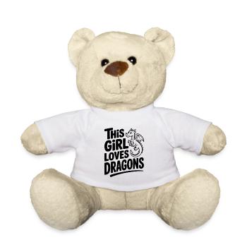Dieses Mädchen liebt Drachen - Teddy - Weiß - Vorne