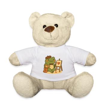 Painter Frog – Creative & Heartfelt - Teddy Bear - white - Front