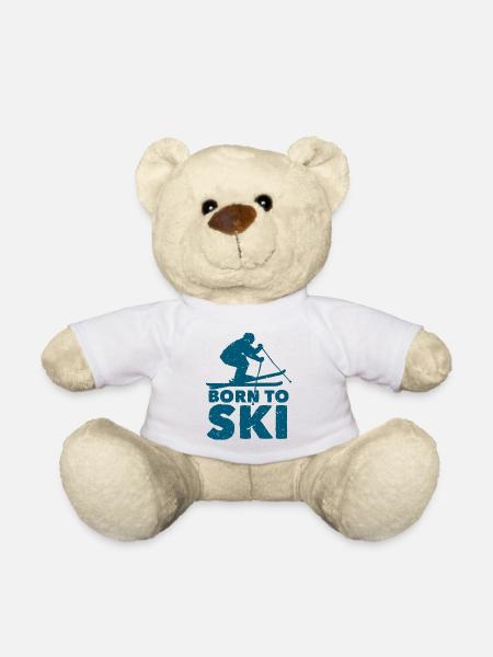 Born to Ski Silhouette - Teddy - Weiß