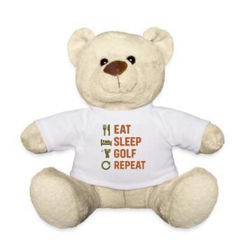 Eat Sleep Golf Repeat Funny Golf Design - Teddy Bear - white - Front