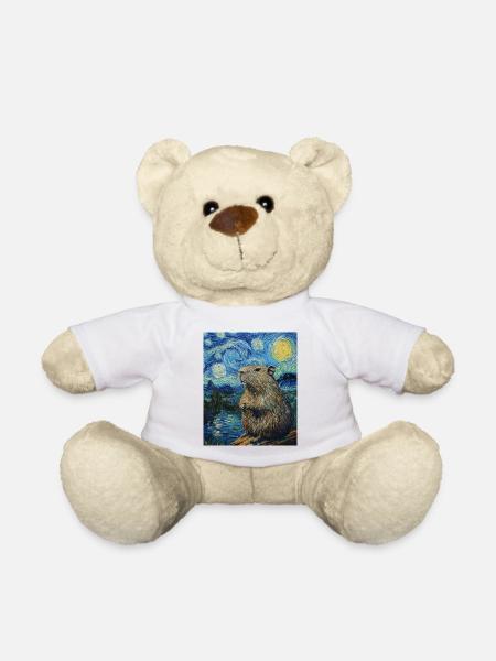 Capybara Van Gogh Style Nuit étoilée - Nounours - blanc
