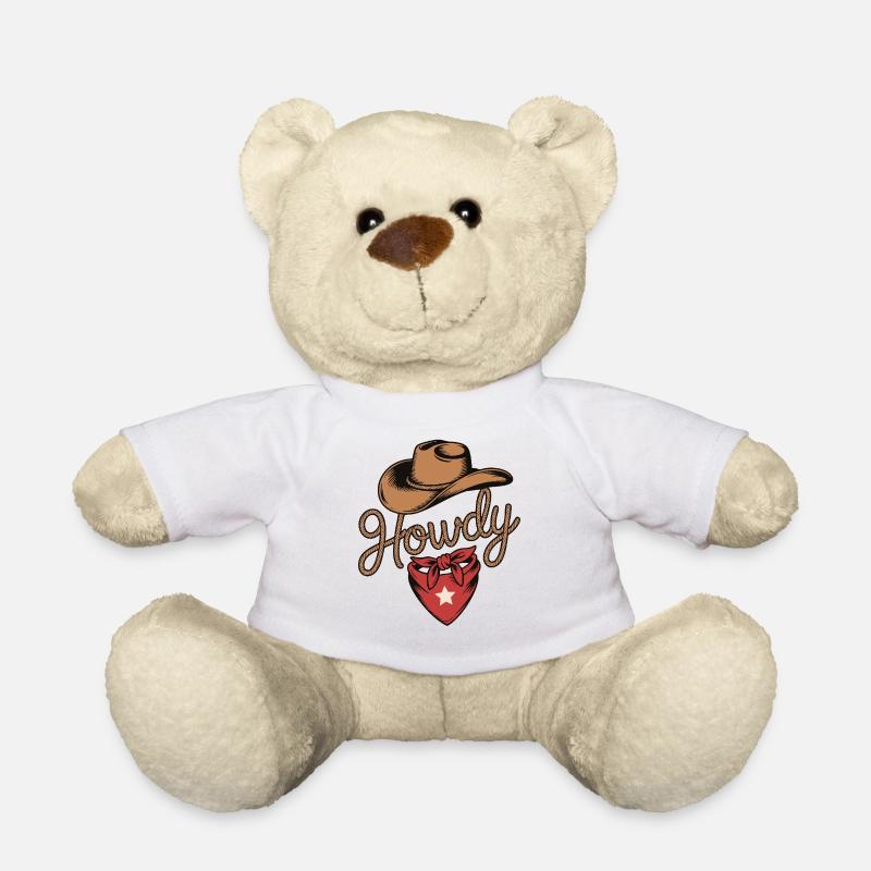 Howdy Cowboy - Conception de corde western - Nounours - blanc