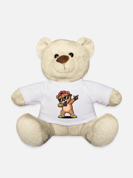 Cooler Tanz-Bär mit Cap und Sonnenbrille - Teddy - Weiß