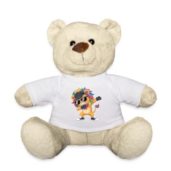 Dabbing Lion with Cap – Colorful Streetstyle King - Teddy Bear - white - Front