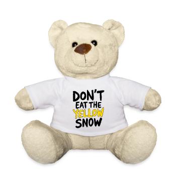 Don't Eat The Yellow Snow Après Ski Saying - Teddy Bear - white - Front
