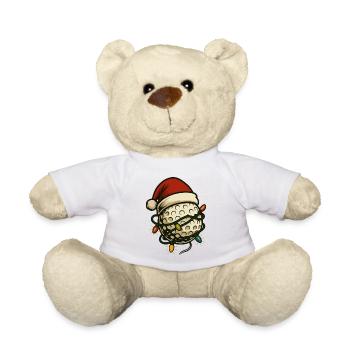 Merry Christmas Golf Ball Santa Lights Fun - Teddy Bear - white - Front